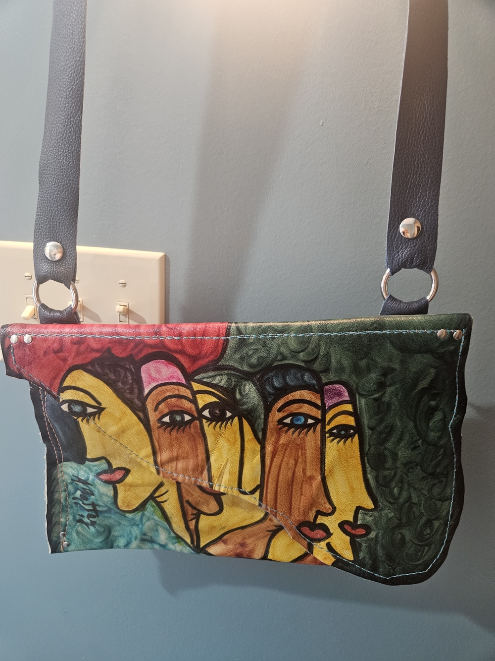 Hand-Painted Multicolor Women’s Shoulder Bag